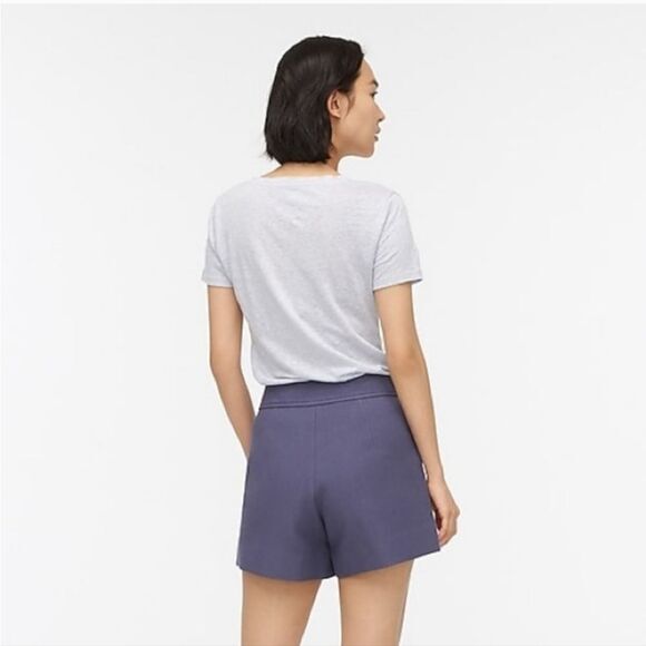 J. Crew Blue Canvas Tweed Buttons Sailor Side Zip High Rise Shorts Size 4 - Picture 6 of 12